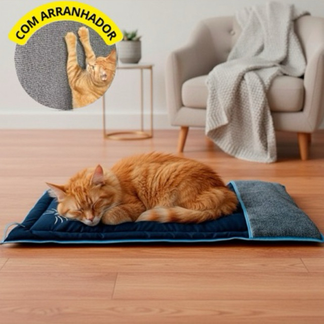 Arranhador E Colchonete Carpet Para Gatos 2 em 1  90x50cm