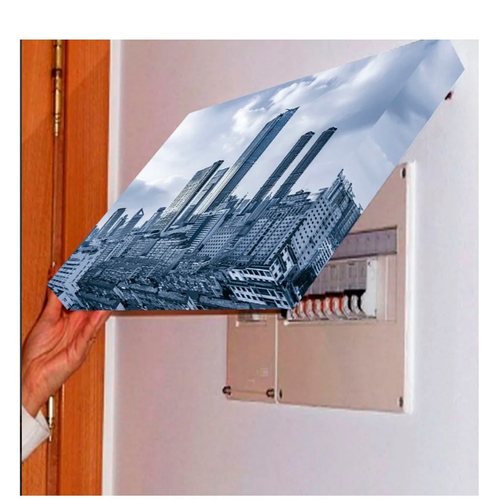 Quadro 80x60 Esconde Cobrir Caixa De Luz Energia Quadro de Distribuição Disjuntores Decoração cidade