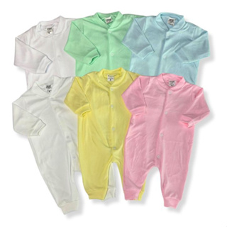 Kit C/3 - Macacão de Bebe Liso Malha Canelada Linha Basic Confortável em Oferta na Shopee