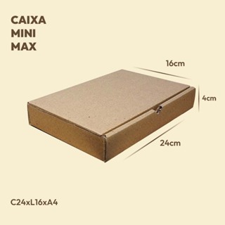 100 Caixas de Papelão 24x16x4cm MINI Envios Correio PAC Sedex Reforçada Auto Montável Caixa p Brinde em Oferta na Shopee