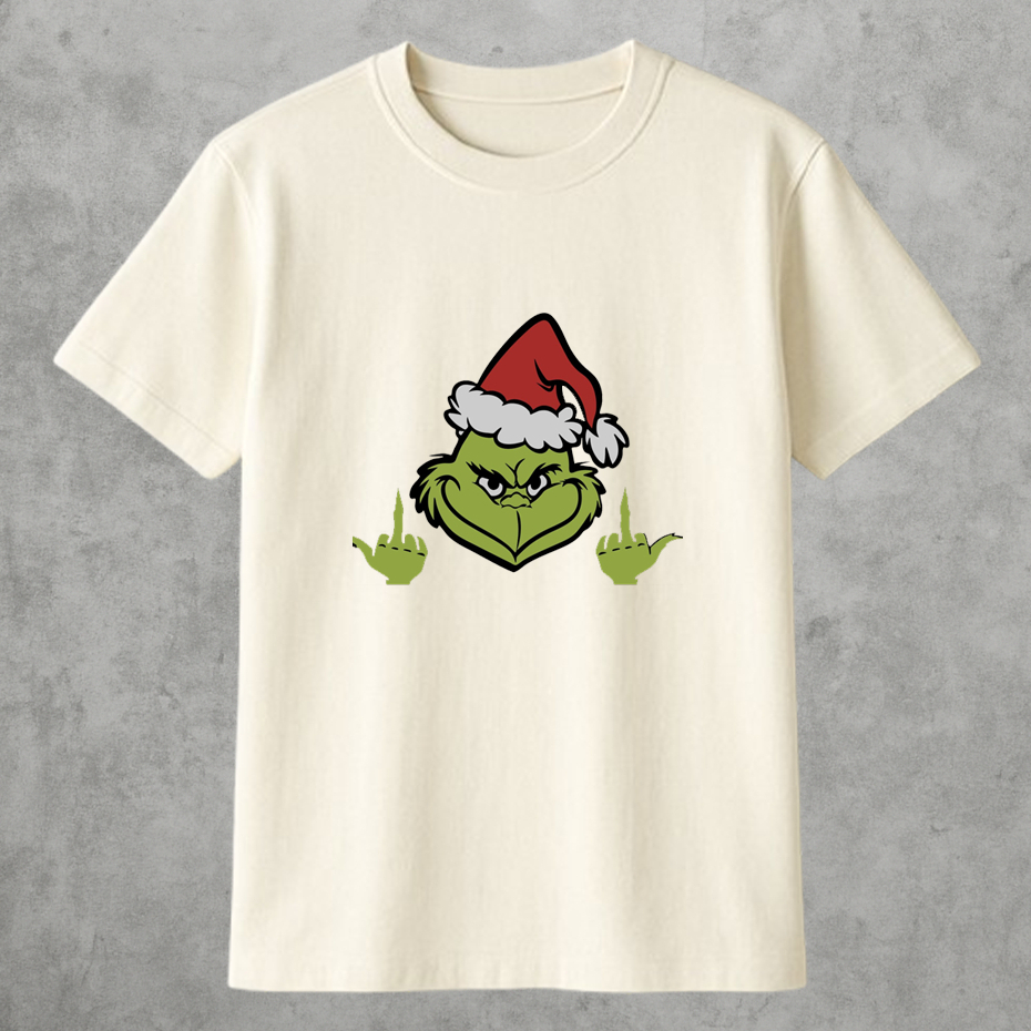 Camiseta Básica Unissex Grinch Blusa Natal 100% Algodão Lançamento Tendência