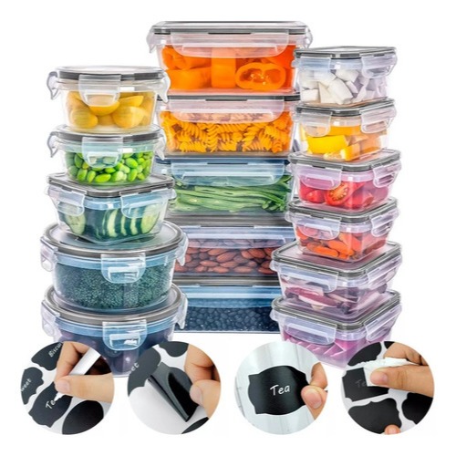 Conjunto De 16 Potes Herméticos Croix Com Tampa E Trava