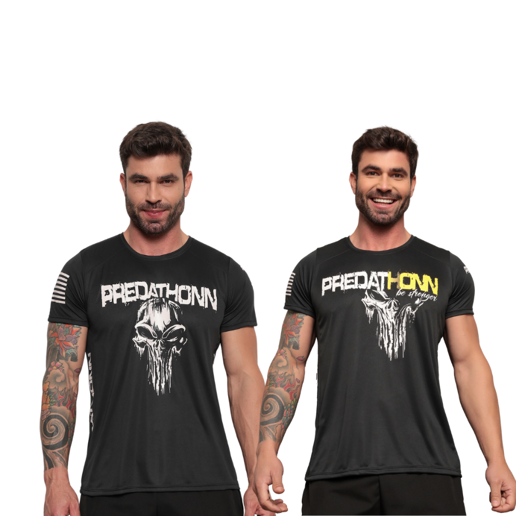 Kit Com 2 Camisetas Masculina Dry Fit Anti-Suor Academia Blusa Masculino Treino Corrida Esportes