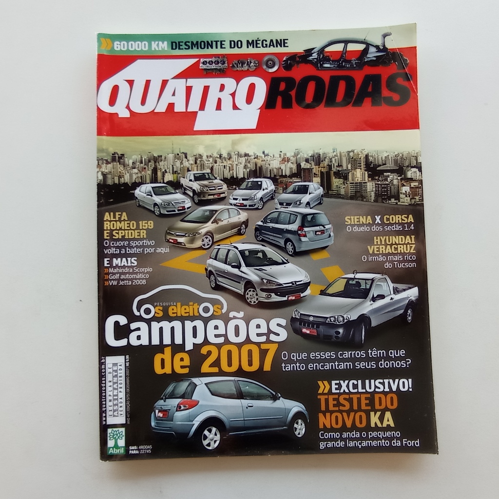 Revista Quatro Rodas nº 573 - Dez/2007 - Ford KA / Hyundai Veracruz / Mahinddra Scorpio