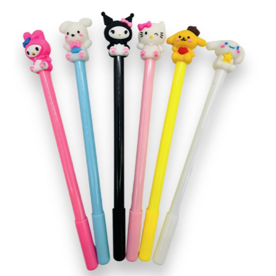 Kit Canetas Gel Sanrio Personagens | 4/8/12 Unidades | Tinta Azul ou Preto em Oferta na Shopee