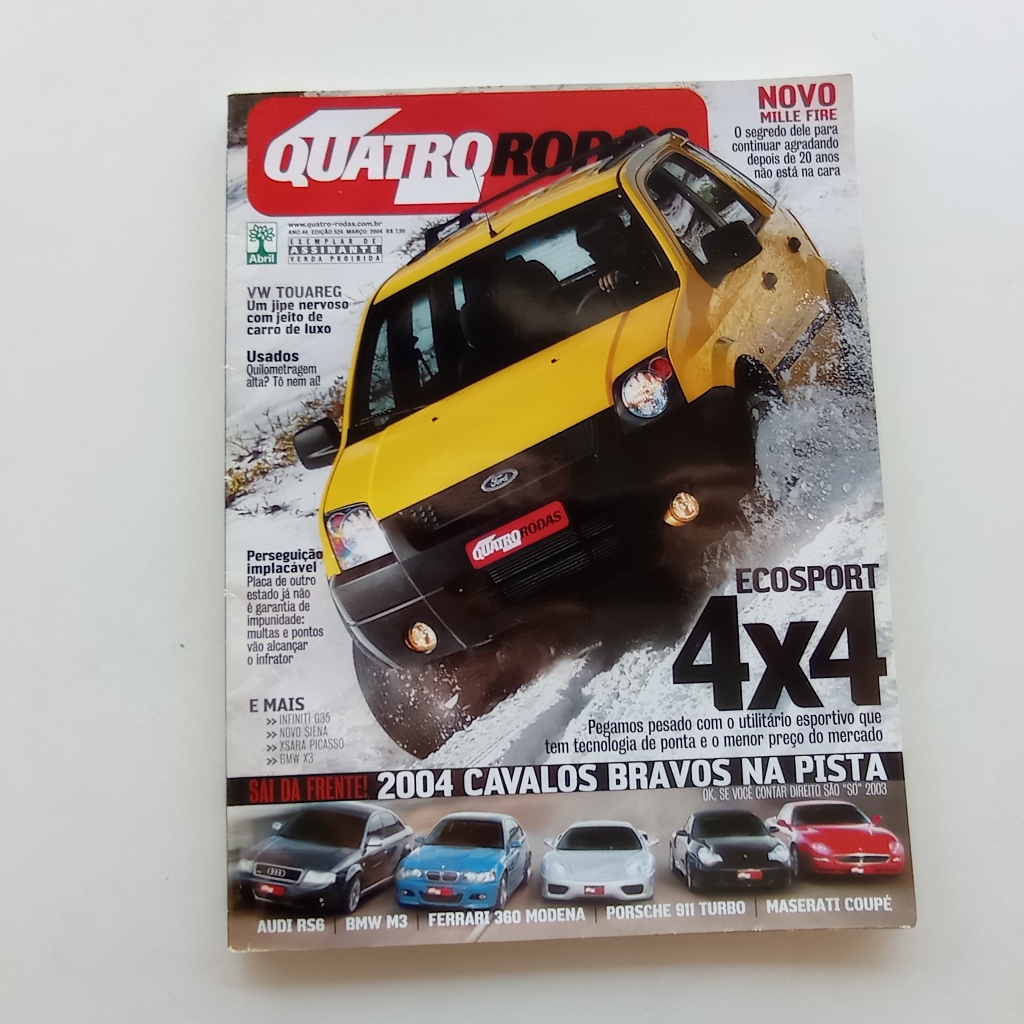 Revista Quatro Rodas nº 524 - Mar/2004 - Ecosport 4x4 / Ferrari 360 Modena / Porsche 911 Tuerbo