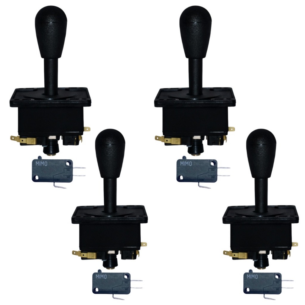 Kit 4 Controle Comando Fliperama Joystick Arcade Jogos Preto