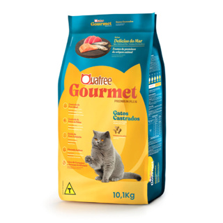 Ração Quatree Gourmet Gatos Castrados Delícias do Mar 10,1Kg em Oferta na Shopee