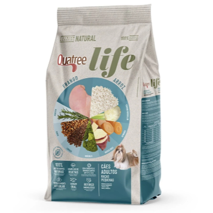 Imagem Ração Quatree Life Cães Adultos Raças Pequenas Sabor Frango e Arroz 10,1Kg