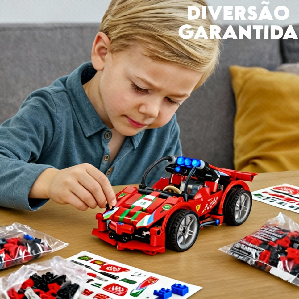 Carro Esportivo Blocos De Montar 221/249 Peças 4 Modelos Diferentes De Corrida Carrinhos De Luxo Ferrari Porsche