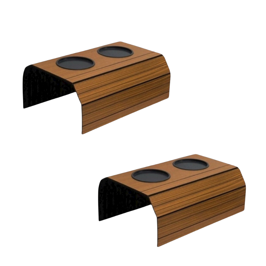 Kit 2 Esteira Sofá Porta Copos Suporte Mdf Decoração Sala