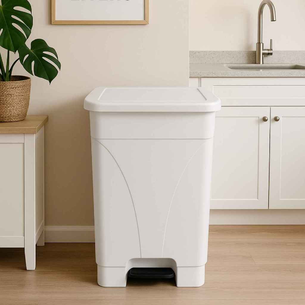 Lixeira Com Pedal Reforçada De 100 Litros e Aro Para Saco De Lixo Hospital Shoppings