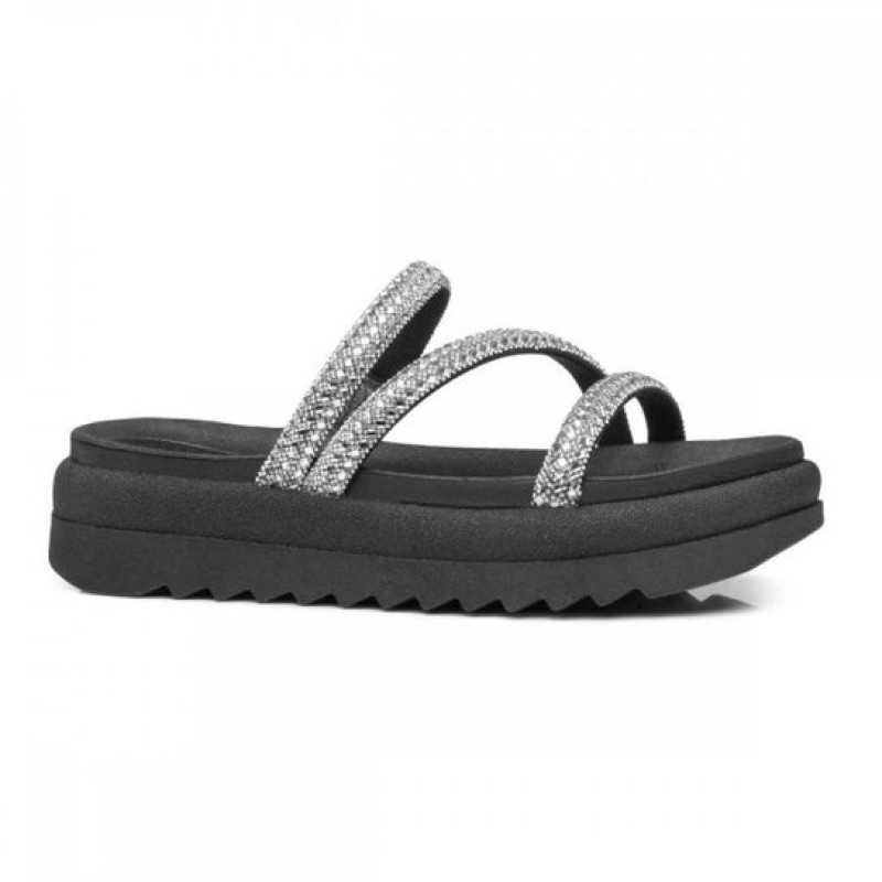 Chinelo Pegada Papete Flatform Feminino Preto