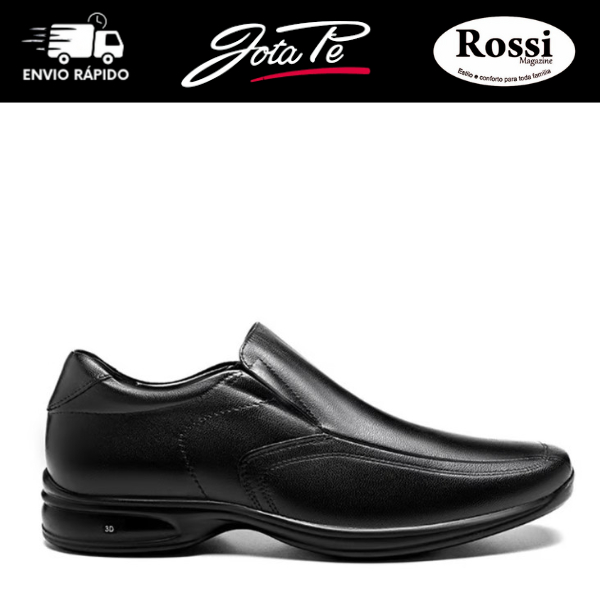 Sapato Social Masculino Jota Pe 3D Vision Couro Confortável Elegante Original Trabalho Dia Dia.