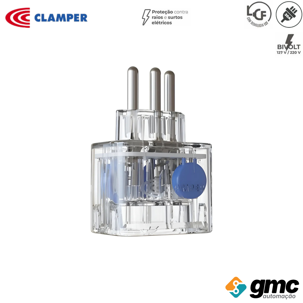 Protetor Contra Surto Pocket Dps Lcf 3p 20a 127/220v 3p 20a Clamper