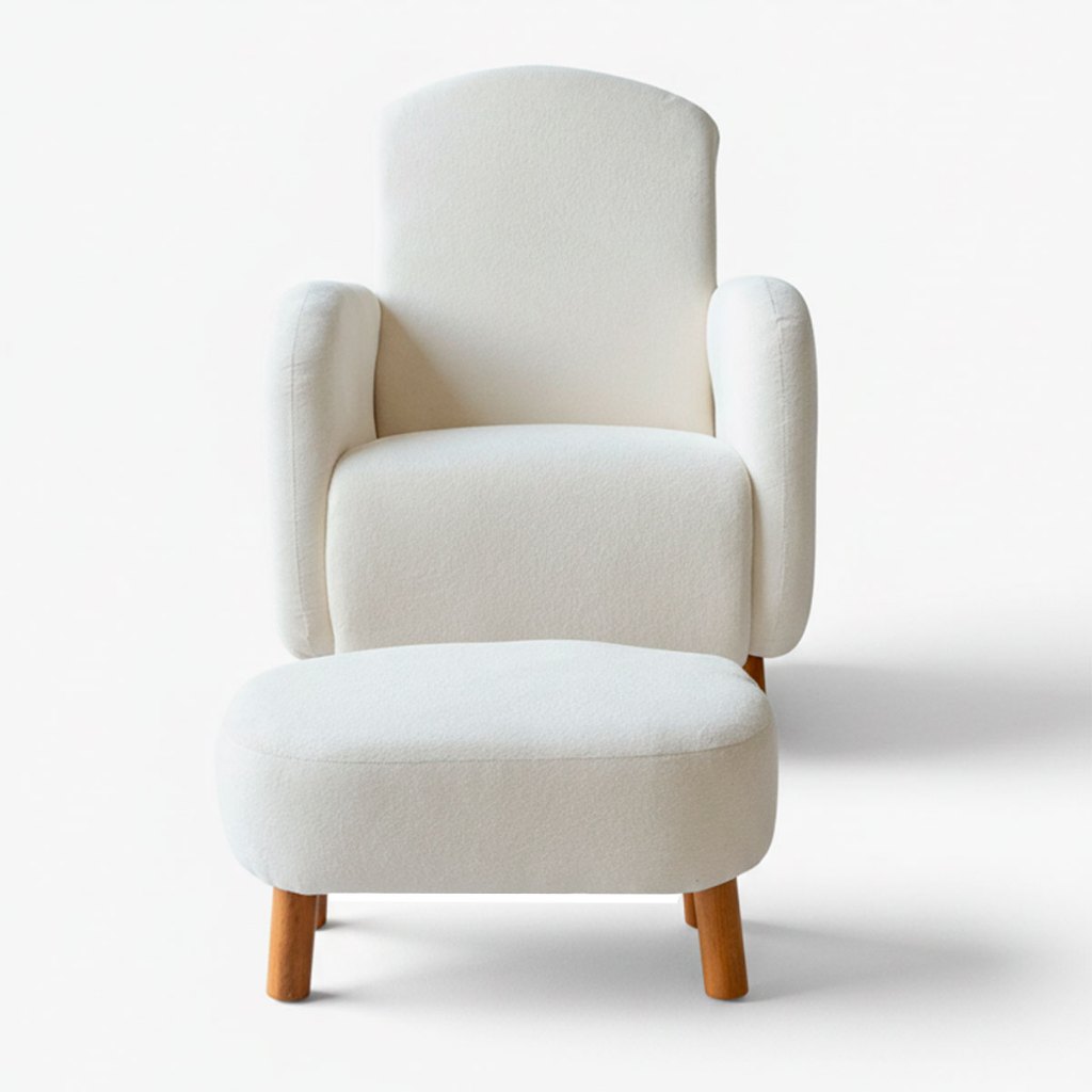 Poltrona Decorativa Organica Curva Para Amamentação Suede Cores