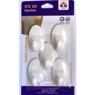 Kit 5 Ganchos Suporte Adesivo Para Pano Prato Chaves Banheiro em Oferta na Shopee