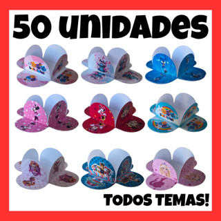 50 Forminhas de doces TODOS OS TEMAS!! em Oferta na Shopee