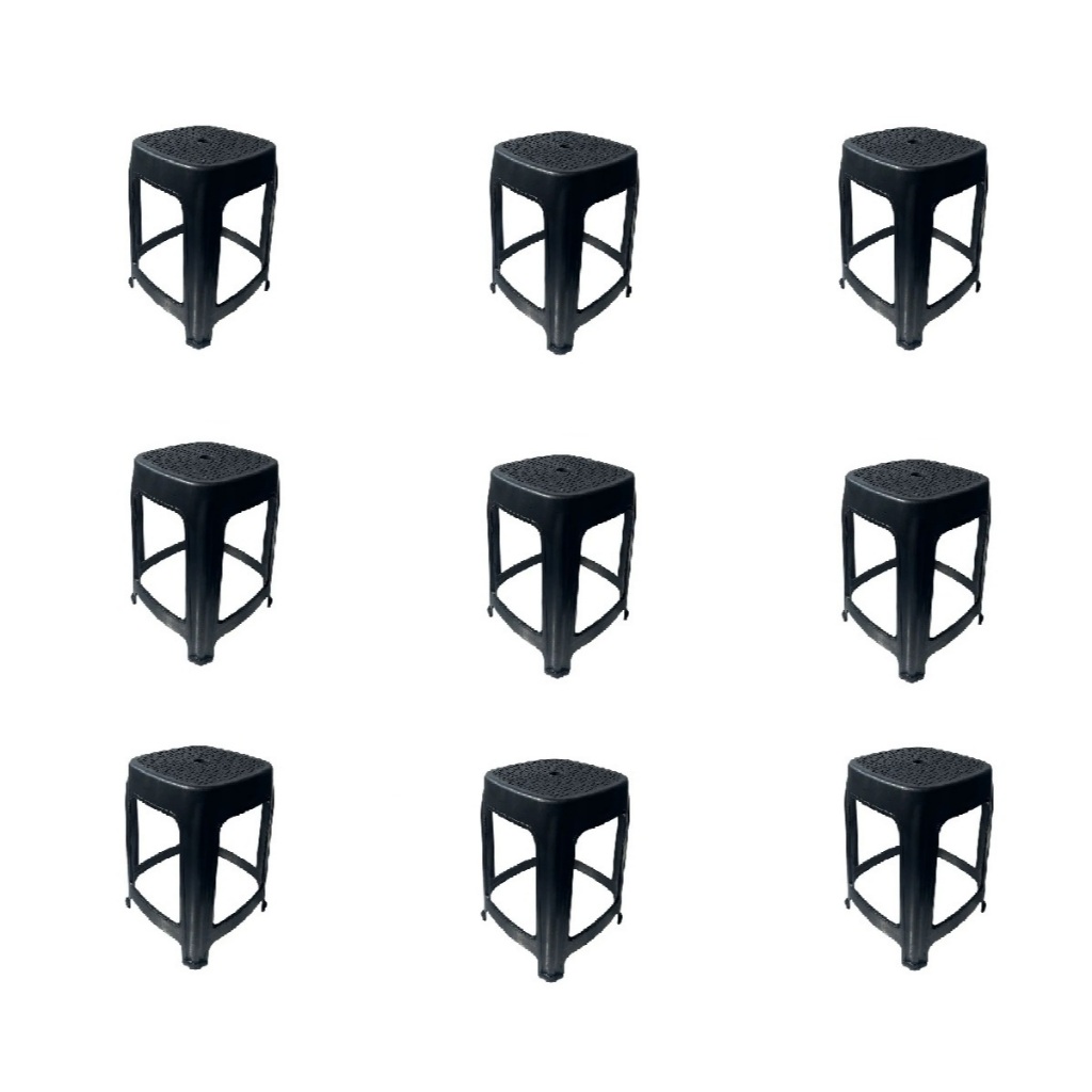 Kit 9 Banquetas de Plástico Adulto Resistente Banquinho Plástico Preto Reforçado Churrasco Festa em Oferta na Shopee