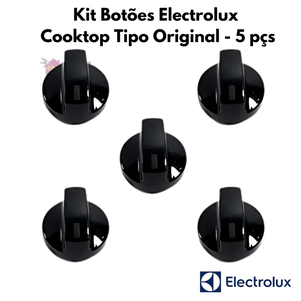 Kit Botão de Fogão Electrolux Cooktop Tipo Original 5 peças