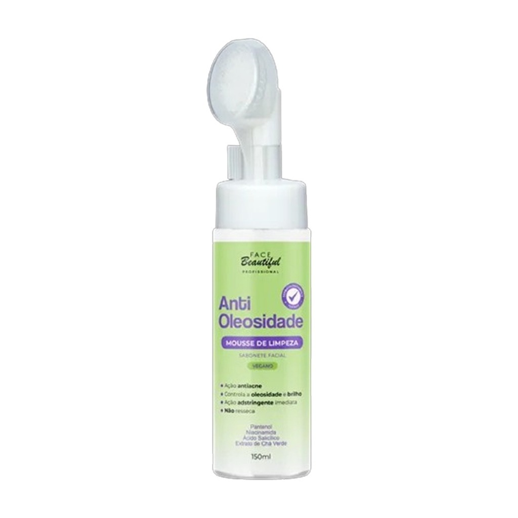 Mousse Facial Antioleosidade de Limpeza com Aplicador Face Beautiful 150ml