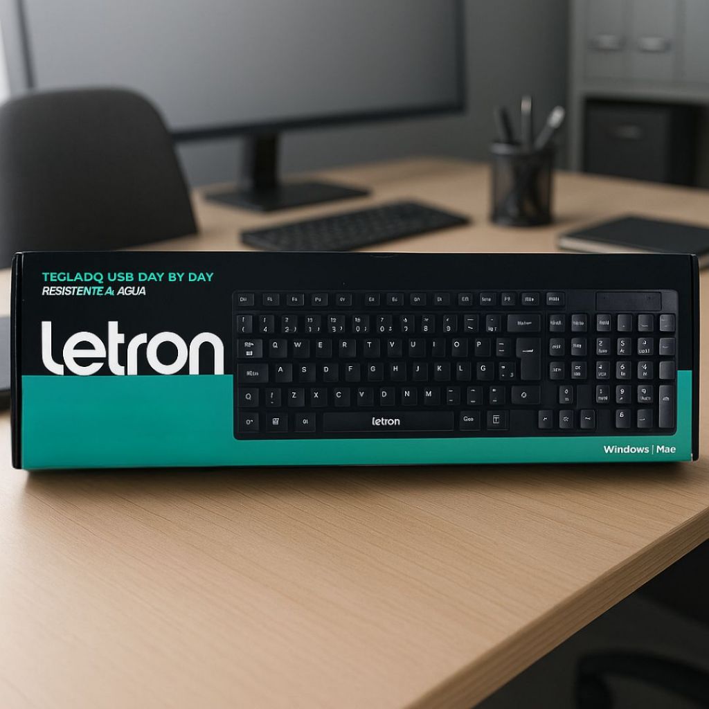 Teclado Usb Preto Padrão Letron ABNT2 105 Teclas Resistente à Água  Office