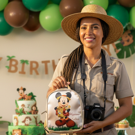 Mochilinha Mikei safari kit com 10 para Aniversario personalizadas Lembrancinhas
