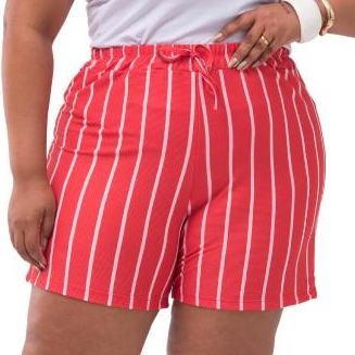 Bermuda Plus Size Feminina De Malha Canelada em Oferta na Shopee