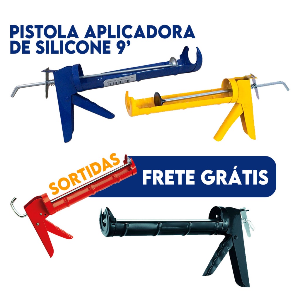 Aplicador Pistola De Silicone Cola 9 Polegadas Tubo Vedação Profissional Aço Reforçado