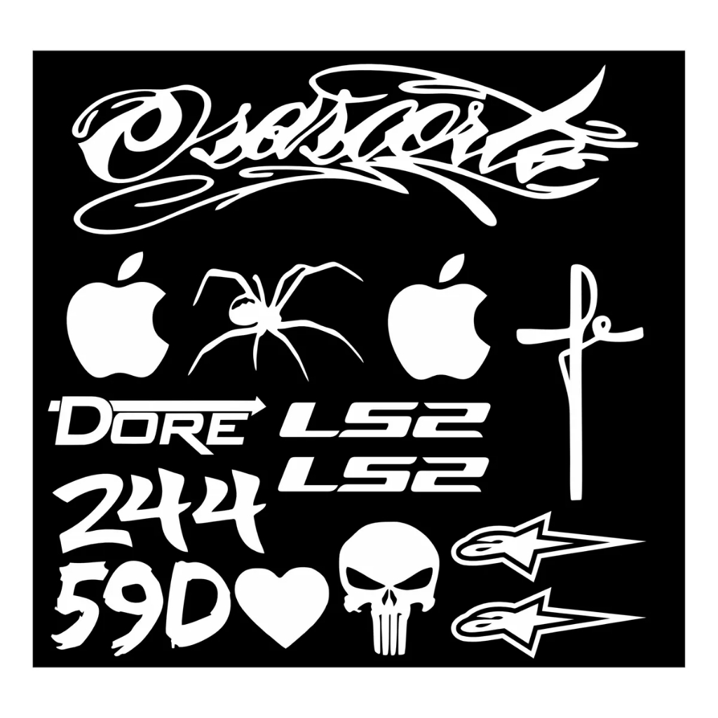 Kit 13 Adesivos Moto Bike Carro Paralama Capacete - Varias Cores em Oferta na Shopee