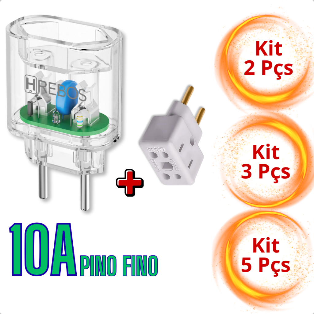 Protetor Elétrico DPS 10A Contra Raios Surtos Quedas Picos de Energia Bivolt 110v 220v - Kit 2, 3, 5 em Oferta na Shopee