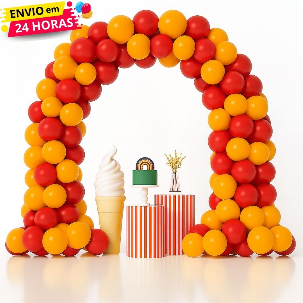 Kit 100 Balões Bexiga Latex 6,5" - Vermelho/Laranja Decoração Aniversário Festas Eventos em Oferta na Shopee