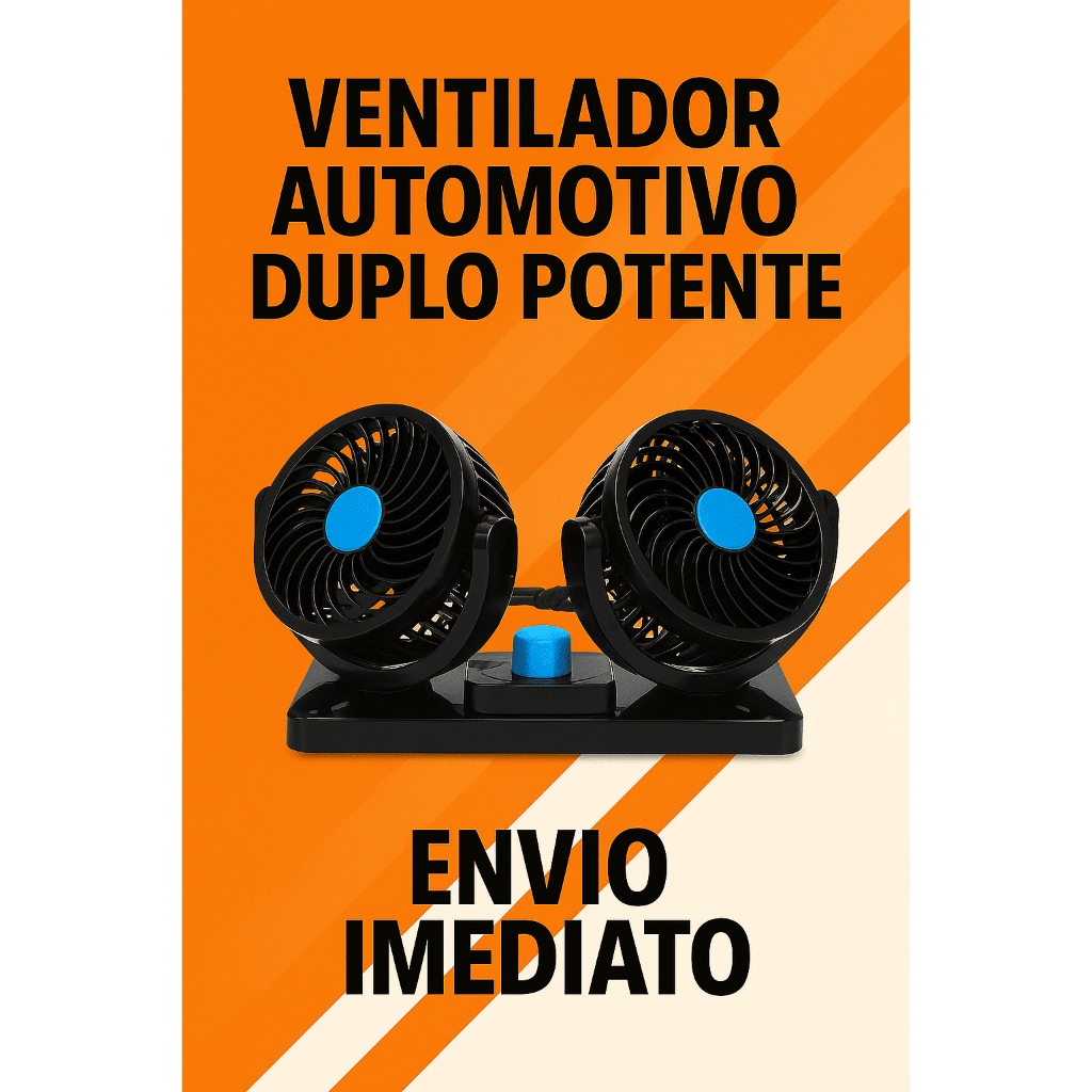 Ventilador Automotivo Duplo Com Ajuste P/ Carro Caminhão 12v em Oferta na Shopee
