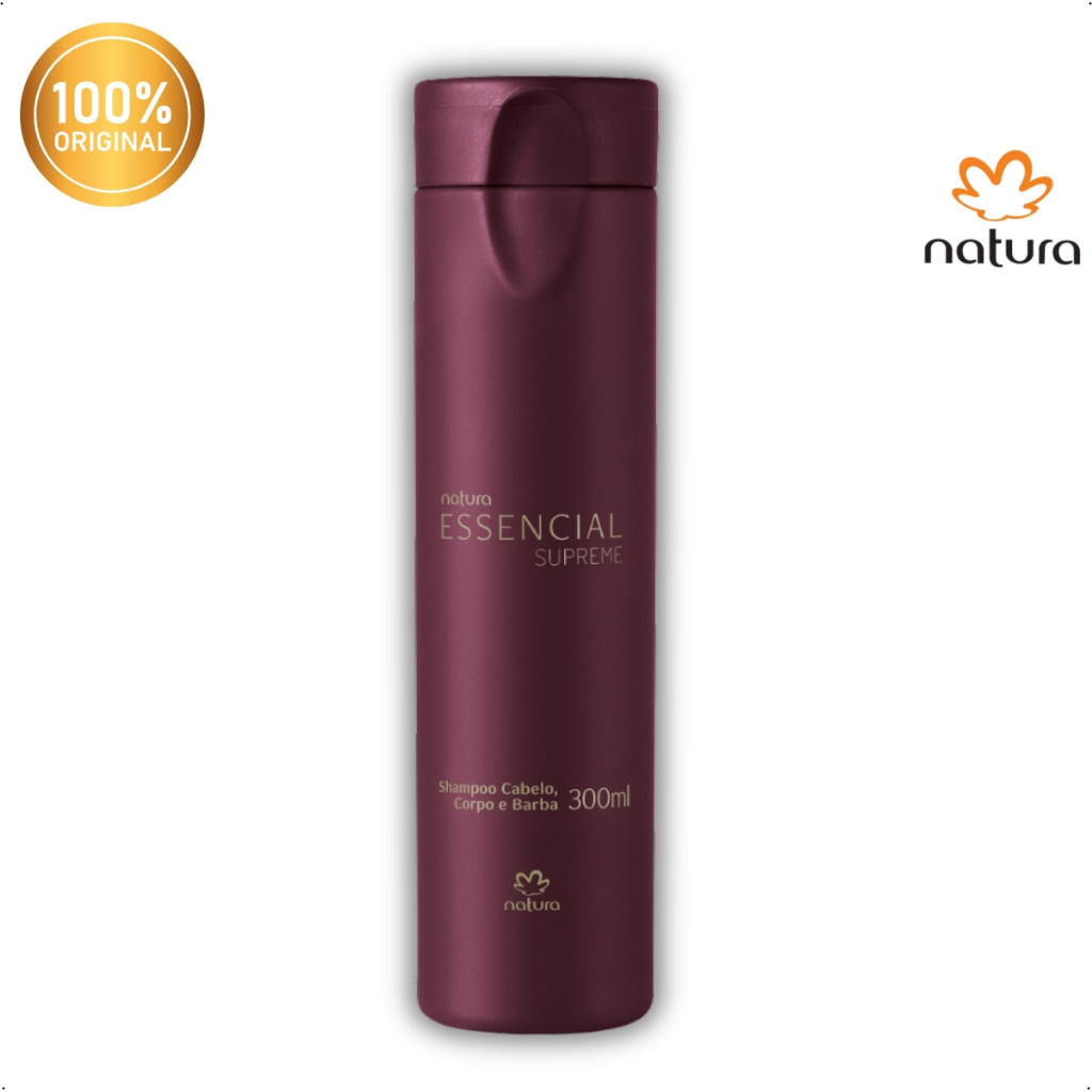 Shampoo Masculino Natura Essencial Supreme Cabelo, Corpo E Barba 300ml