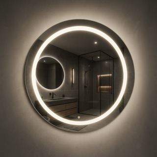 Espelho Redondo 90cm x 90cm Led Jateado Touch Grande Decorativo Bivolt Sala Quarto Banheiro Hall Hotel 3 TONS DE LED em Oferta na Shopee