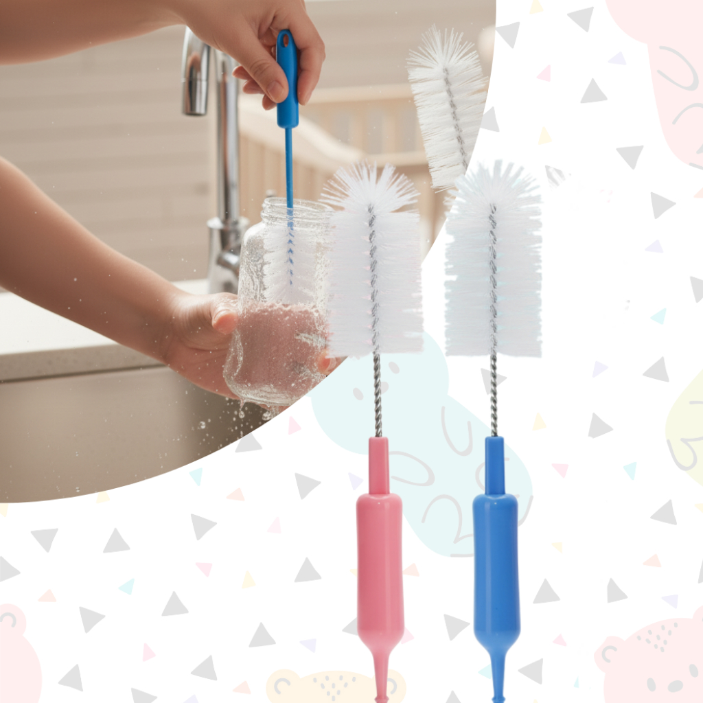 Kit 1-5 Escova Grande para Mamadeira e Bico Limpeza Murano - Azul/ Rosa REF 116 LUMX3 ERA em Oferta na Shopee