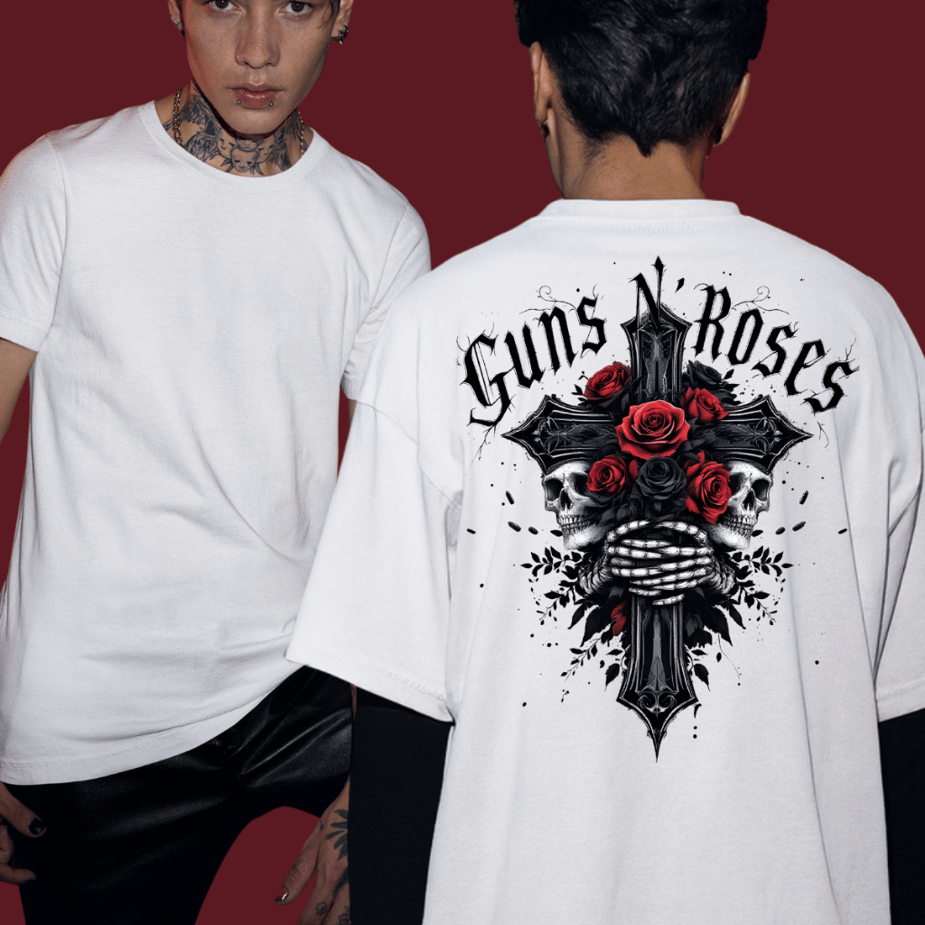 Camiseta Masculina Guns N' Roses Banda Hard Rock Tour Brasil Blusa 100% Algodão