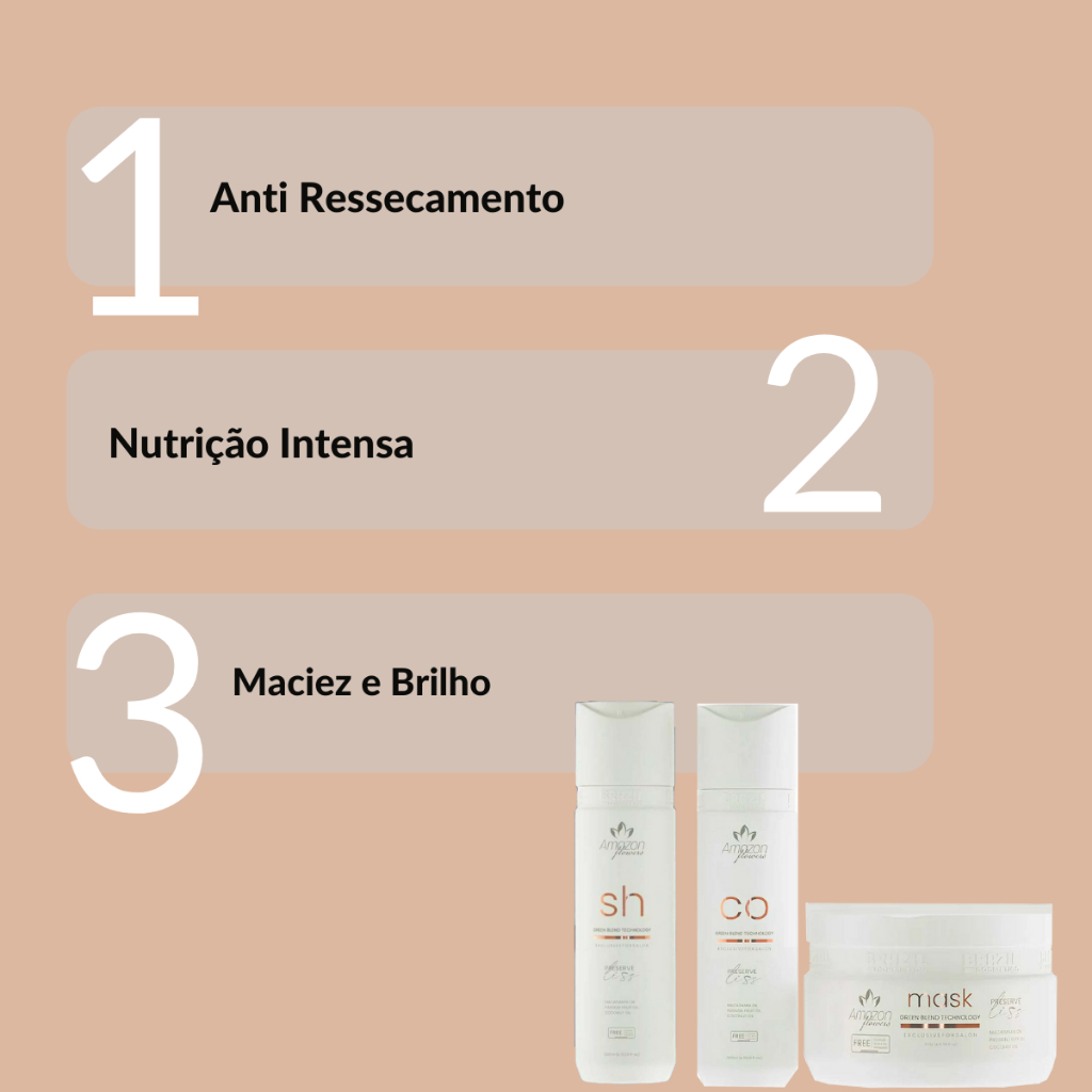 kit THERAPY HAIR amazon flowers tratamento hidratação pos escova progressiva limpeza e nutrição