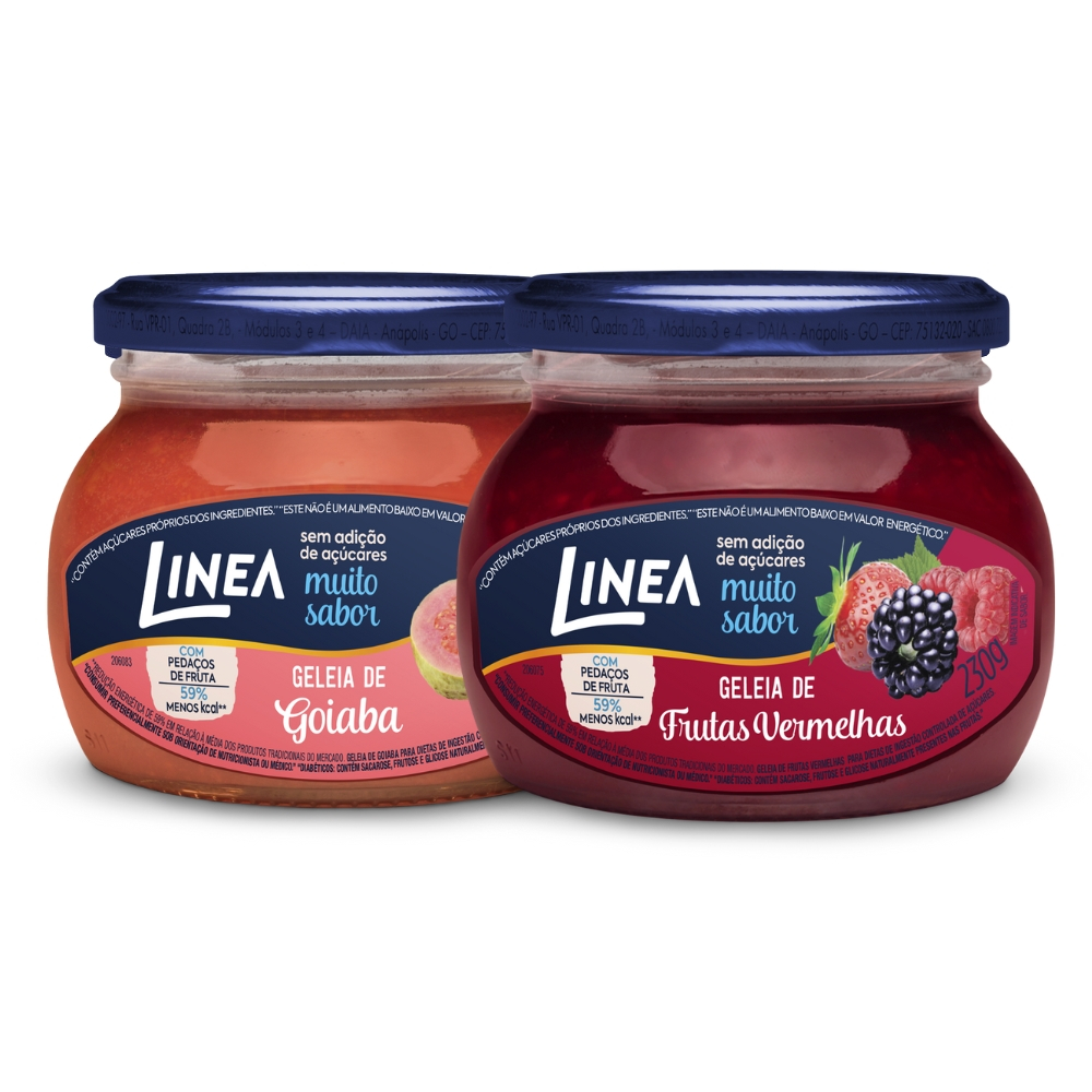 Kit 2 Geleias Linea Sabores Goiaba e Frutas Vermelhas de 230g em Oferta na Shopee