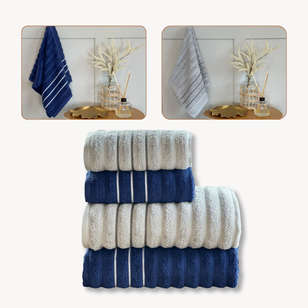 Kit Toalhas Wave 4 Peças 100% Algodão 450g/m²