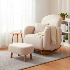Poltrona Luxo Organica Para Amamentação Suede Cores Decoração Sala e Quarto