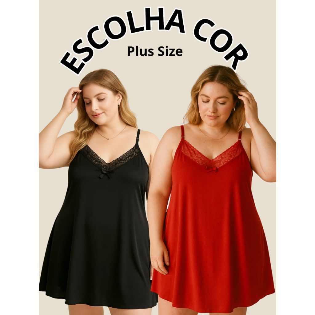 Camisola Plus Size Básica  Conforto Alça Reforçada  Regulável Tecido Sedoso Camisola Feminina Grande em Oferta na Shopee