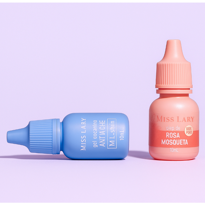 Óleo de Rosa Mosqueta Miss Lary + Gel Secativo Antiacne – Hidratação e Controle da Oleosidade