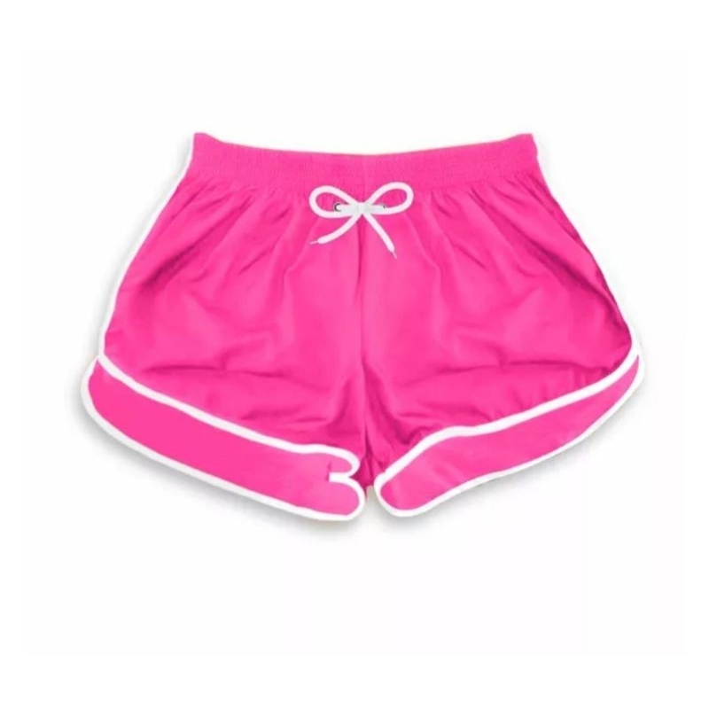 short tactel feminino com elastano elástico na cintura moda esportes praia