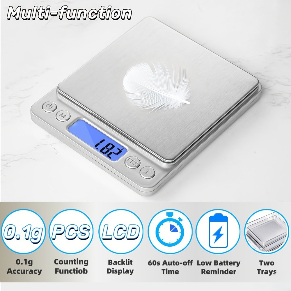 Mini Balança Digital De Cozinha Alta Precisão 0,1g Até 3000g Ou 0,1g Até 0,500g em Oferta na Shopee