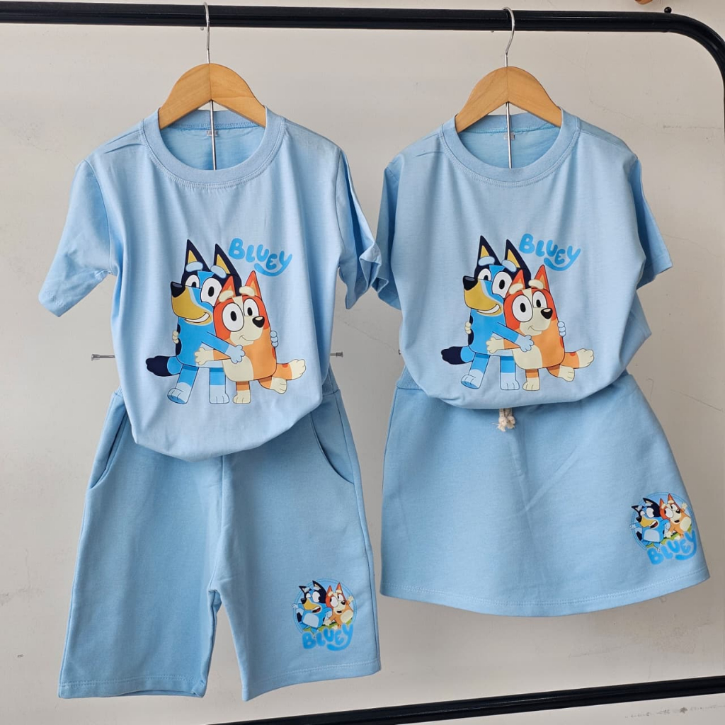 Conjunto verão infantil cachorro blueey