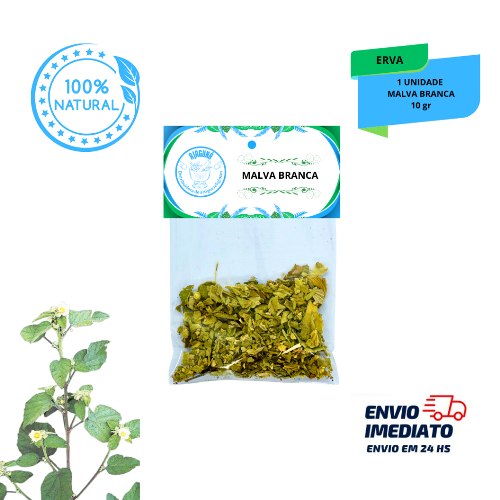Erva Malva Branca 10g Uso em Banhos, Chás e Práticas Tradicionais
