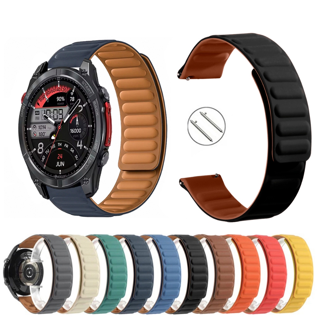 Pulseira 22mm Silicone Elos Imã Magnética para Smartwatch Zeblaze Stratos 4 de Engate Rapido