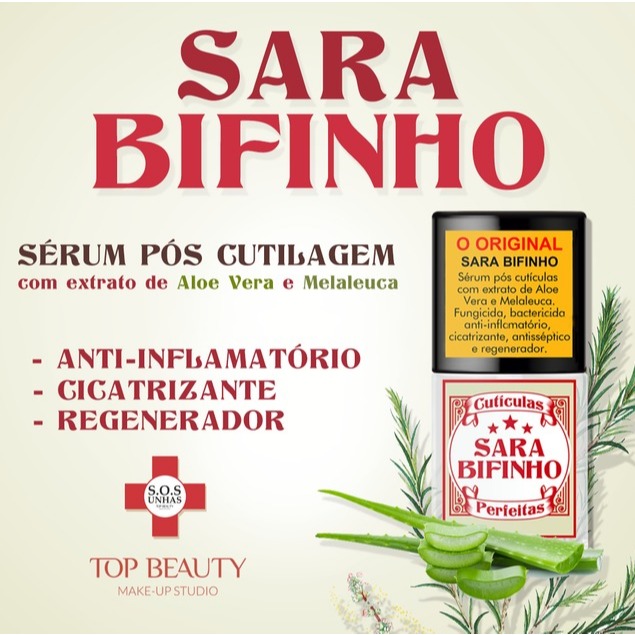 Sérum De Unhas Sara Bifinho Pós Cutículas com Aloe Vera com Cicatrizante em Oferta na Shopee