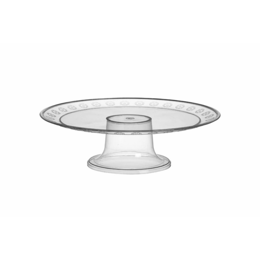 Prato S/Borda C/Pedestal 32x9,5cm Cristal - Tres triangulos